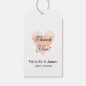 コーラルピンク結婚ハートの感謝していお気に入りのギフトラベル ギフトタグ (裏面)
