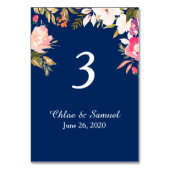 コーラルピンク縁ど結婚フローラ テーブルナンバー (裏面)