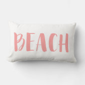コーラルピンク航海のストライプビーチハウス ランバークッション (正面)