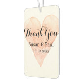 コーラルピンク色のハート結婚の車 カーエアーフレッシュナー (左)