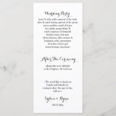 コーラルピンク色のフローラ結婚式 プログラム (裏面)