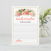 コーラルピンク赤いバラ赤いバラ赤いシャワー知恵の言葉 招待状 (スタンド正面)