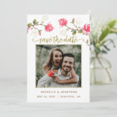 コーラルピンク金ゴールドマグノリアフローラ写真 セーブザデート (スタンド正面)