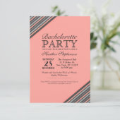コーラルピンク&グリッターストライプズ 招待状 (スタンド正面)