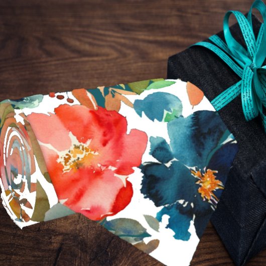 コーラルピンク ネイビーブルー ローズ 花柄 ネクタイ