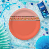 コーラルピンク&ピーチ ペーパープレート (パーティー)