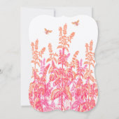 コーラルピンク(昆虫)マルハナバチワイルドフラワー結婚式招待状 招待状 (裏面)