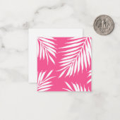 コーラルピンク、白アクリルパーム葉 ノートカード (正面/裏面インサイチュ)