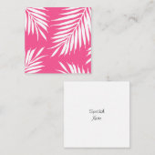 コーラルピンク、白アクリルパーム葉 ノートカード (正面/裏面)