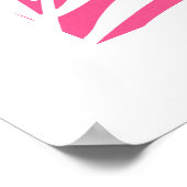 コーラルピンク、白アクリルパーム葉 ポスター (角)