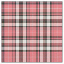 コーラルピンク、黒と白のガーリー格子縞