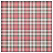 コーラルピンク、黒と白のガーリー格子縞 ファブリック (見本)