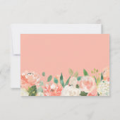 コーラルピーチウォーターカラーガーデンフローラ結婚ズ 出欠カード (裏面)