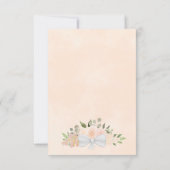 コーラルピーチウォーターカラーフローラオーバルフォト結婚ズ セーブザデート (裏面)