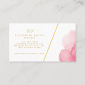 コーラルピーチウォーターカラーモダンロイヤリティ 名刺 (裏面)