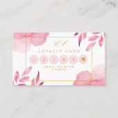 コーラルピーチウォーターカラーモダンロイヤリティ 名刺 (正面)