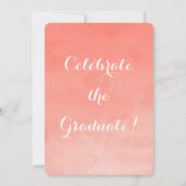 コーラルピーチウォーターカラー卒業パーティー招待状 招待状 (裏面)