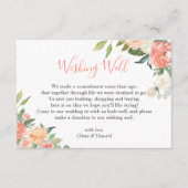 コーラルピーチウォーター結婚カラーフローラズウィッシングウェル エンクロージャーカード (正面)