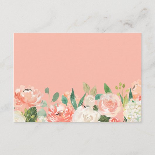 コーラルピーチウォーター結婚カラーフローラズウィッシングウェル エンクロージャーカード (裏面)