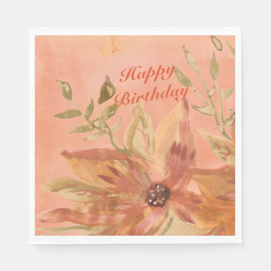 コーラルピーチウォーター色 スタンダードランチョンナプキン (正面)