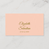 コーラルピーチエレガント金ゴールドレ結婚ース護衛カード プレイスカード (裏面)