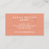 コーラルピーチオレンジドッグキャットペット 名刺 (裏面)