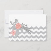 コーラルピーチググレージグザグザグウェディングRSVP 招待状 (裏面)