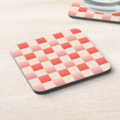 コーラルピーチグラディエント市松模様に コースター (左側)