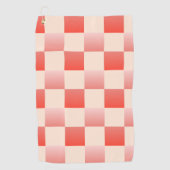 コーラルピーチグラディエント市松模様に ゴルフタオル (正面)