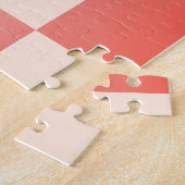 コーラルピーチグラディエント市松模様に ジグソーパズル (側面)