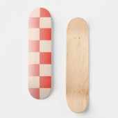 コーラルピーチグラディエント市松模様に スケートボード (正面)