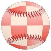 コーラルピーチグラディエント市松模様に ソフトボール (裏面)