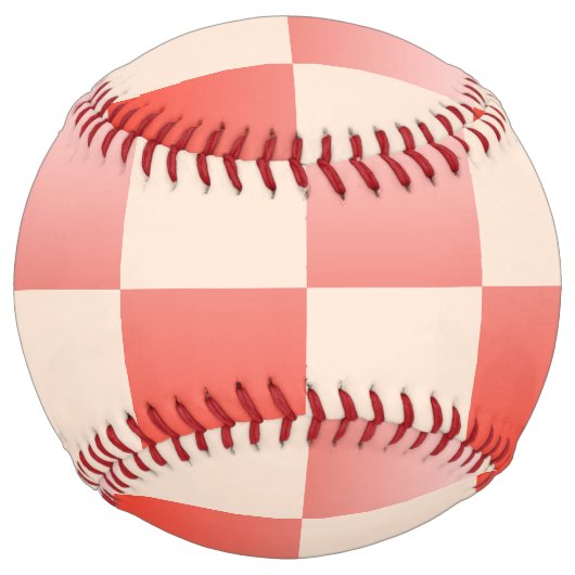 コーラルピーチグラディエント市松模様に ソフトボール (正面)