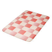 コーラルピーチグラディエント市松模様に バスマット (アングル)