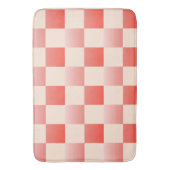 コーラルピーチグラディエント市松模様に バスマット (正面縦)