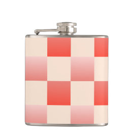 コーラルピーチグラディエント市松模様に フラスク