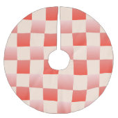 コーラルピーチグラディエント市松模様に ブラッシュドポリエステルツリースカート (正面)