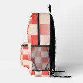 コーラルピーチグラディエント市松模様に プリントバックパック (右)