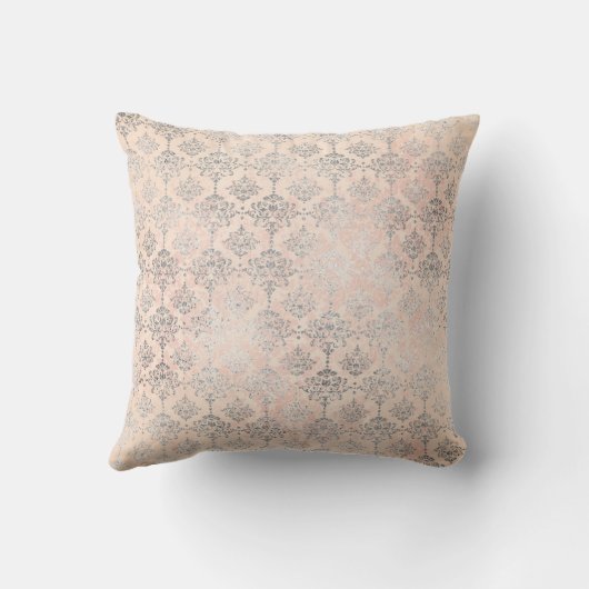 コーラルピーチサーモンダマスクグレーシルバーバラフローラ クッション (裏面)