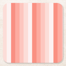 コーラルピーチシャドーストライプド スクエアペーパーコースター