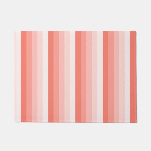 コーラルピーチシャドーストライプド ドアマット (正面)