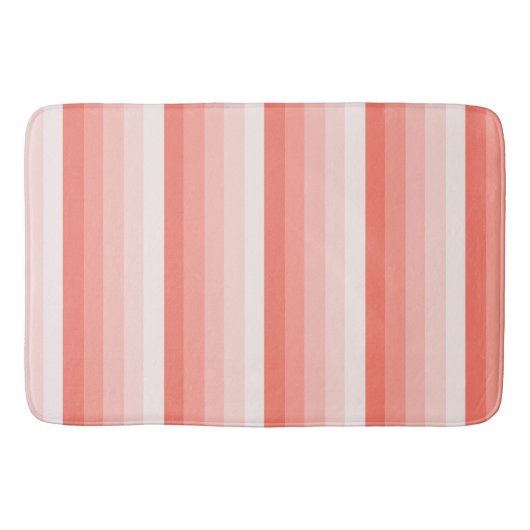 コーラルピーチシャドーストライプド バスマット (正面)