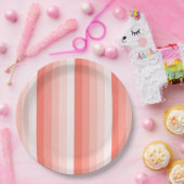 コーラルピーチシャドーストライプド ペーパープレート (パーティー)