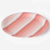 コーラルピーチシャドーストライプド ペーパープレート (アングル)