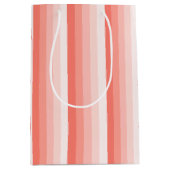 コーラルピーチシャドーストライプド ミディアムペーパーバッグ (正面)