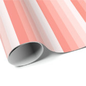 コーラルピーチシャドーストライプド ラッピングペーパー (ロールコーナー)