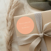 コーラルピーチシンプルミニマリストカップルの名結婚前 ラウンドシール