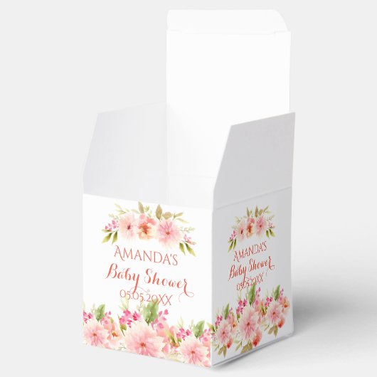 コーラルピーチダリア花の赤ちゃん感謝していシャワーあなた フェイバーボックス (オープン)