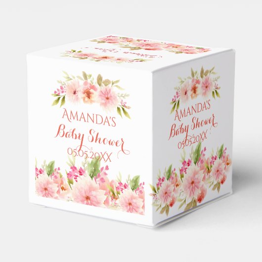 コーラルピーチダリア花の赤ちゃん感謝していシャワーあなた フェイバーボックス (裏面サイド)