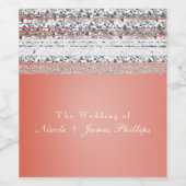 コーラルピーチディップシックきらきら光るパーティーワインラベル ワインラベル (シングルラベル)